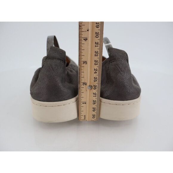 Vionic Uptown Ballet Flat Women 8.5 Grey Metallic Leather Slip On Platform Shoes - Picture 6 of 13